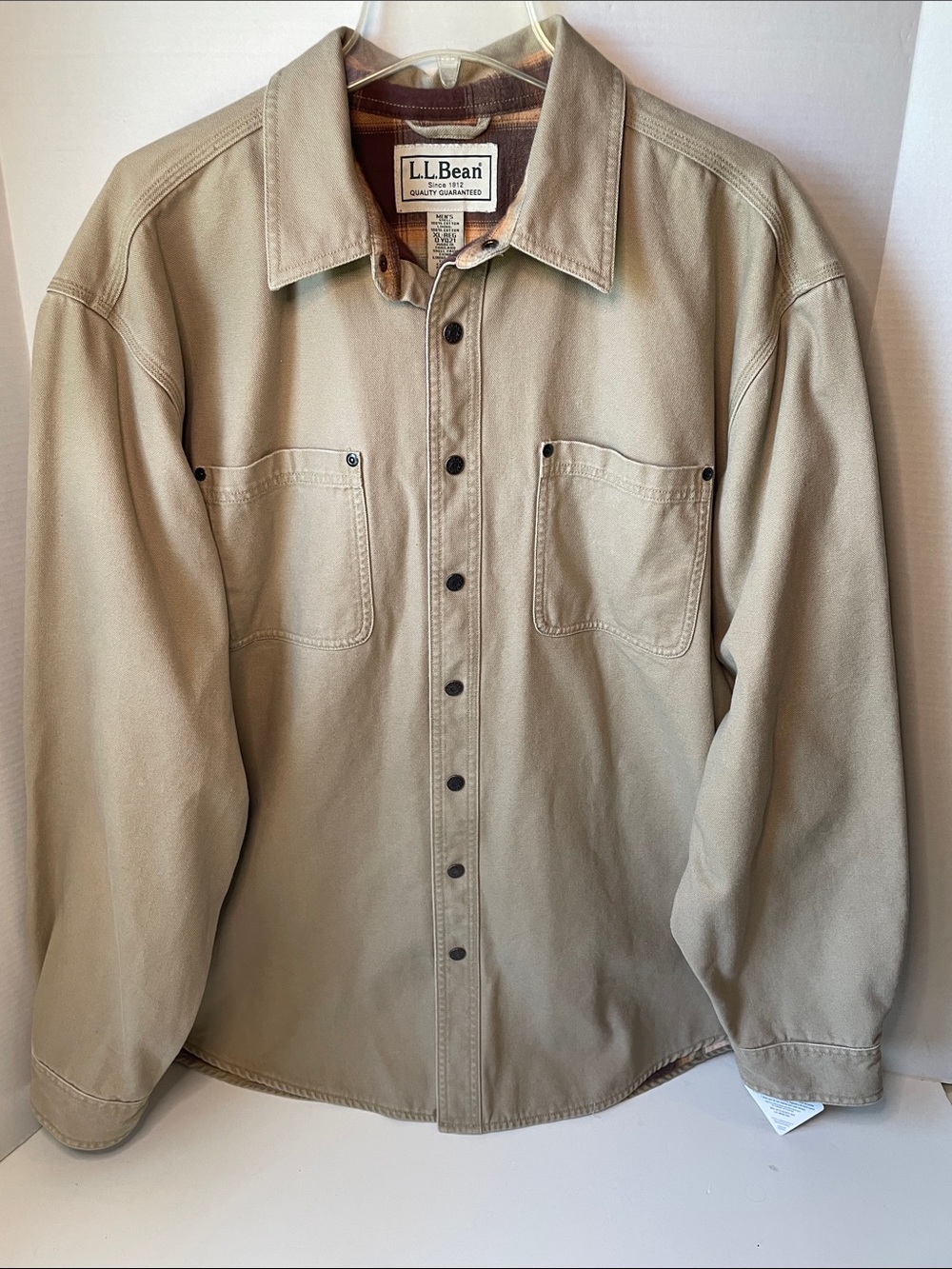 L.L. Bean Men's  XL Workwear Shirt Jacket NWT  Flannel Lined Teflon Protected